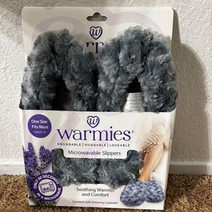 Warmies microwavable slippers gray one size fits most 6-10 lavender scent